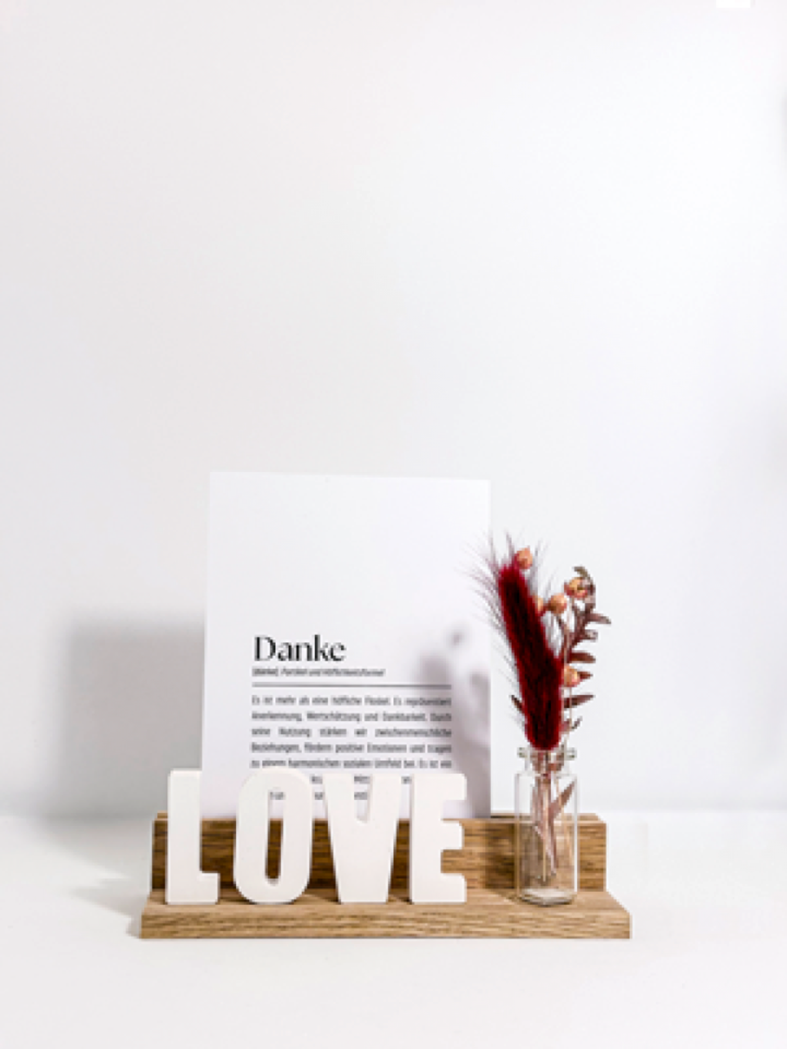 Love Kartenständer Detailansicht